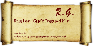 Rigler Gyöngyvér névjegykártya